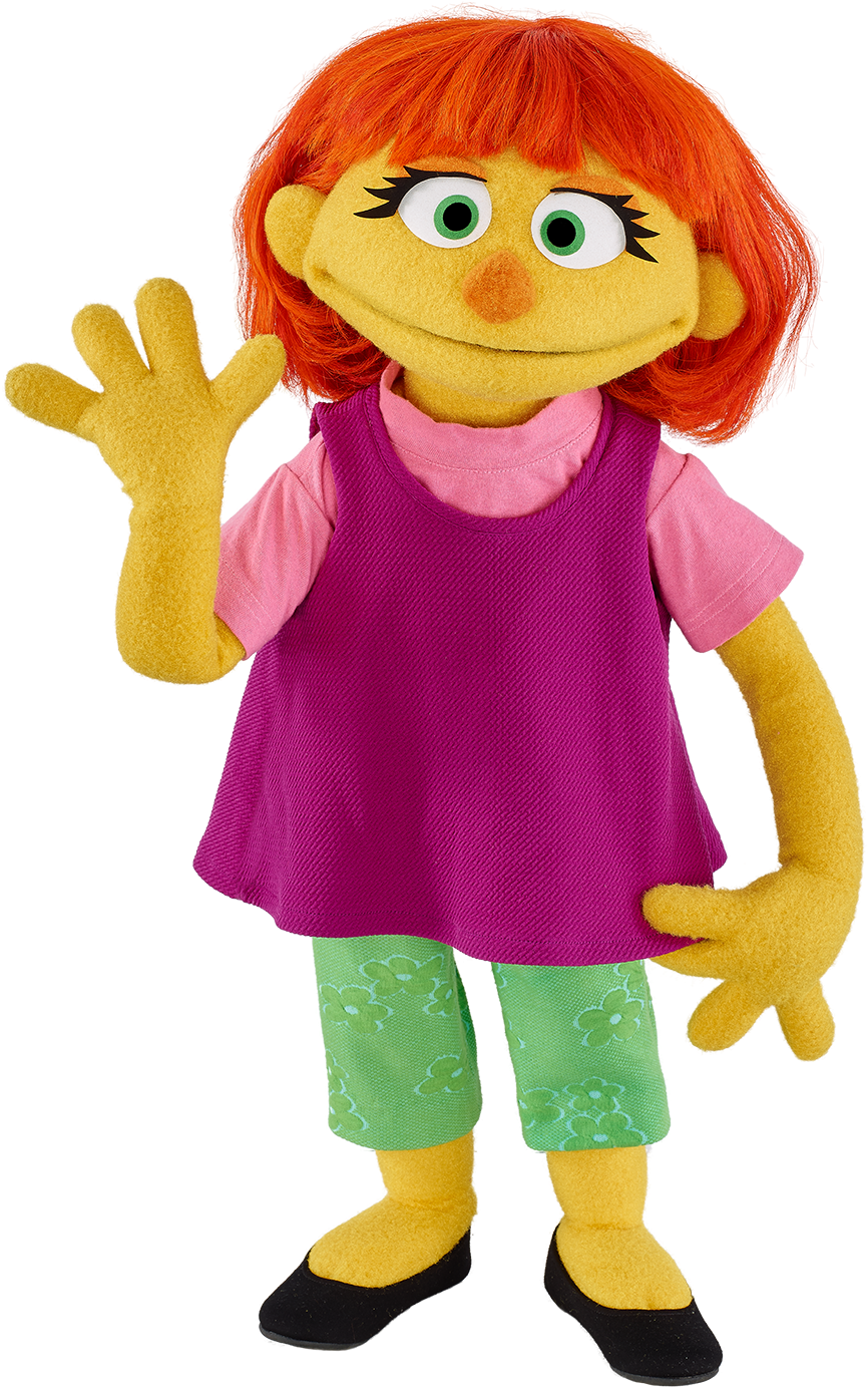 'sesame Street' Introduces Julia, A Muppet With Autism - Julia Sesame Street Clipart (1079x1500), Png Download