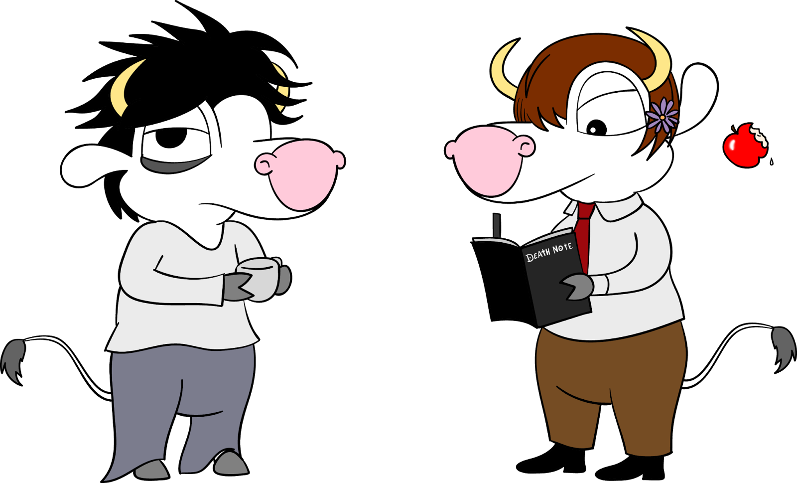 Cowsplay - Death Note - Cartoon Clipart (1600x969), Png Download