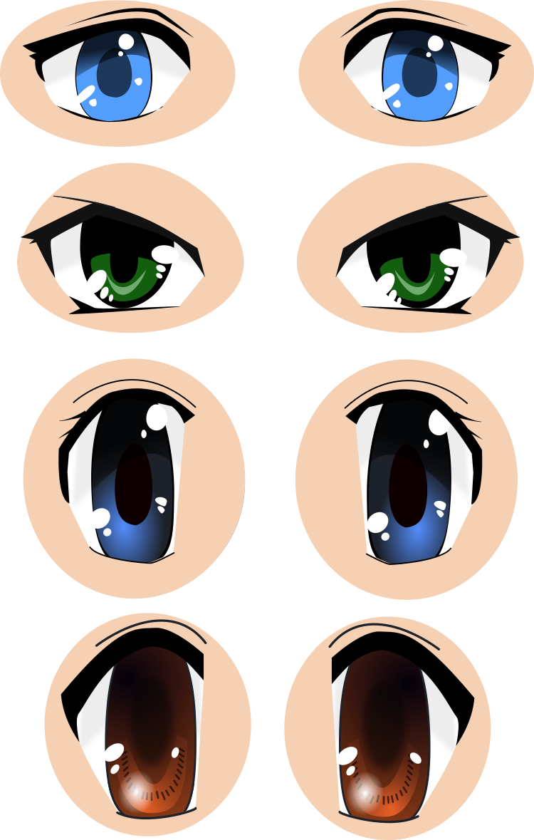 Anime Eyes Vector At Free For Personal Use Anime Png - Eye Anime Png Vector Clipart (750x1179), Png Download