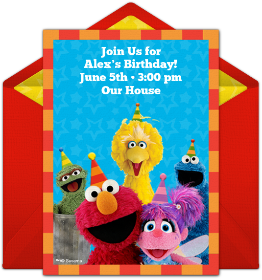 Sesame Street Party Online Invitation - Princess Celestia Birthday Invitations Clipart (650x650), Png Download