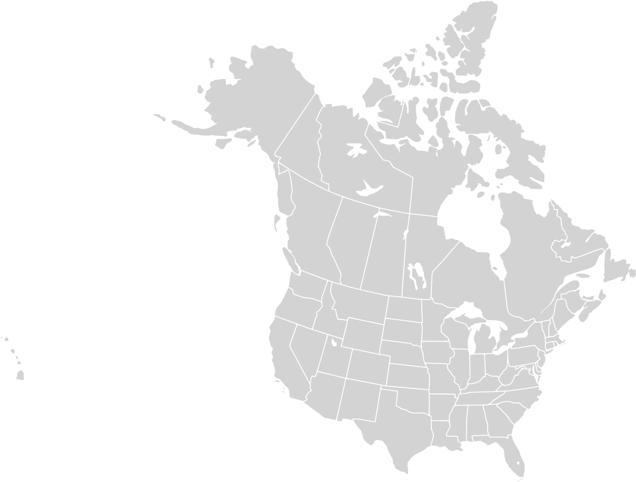 Blankmap Usa States Canada Provinces - Usa Canada Map Svg Clipart (1280x975), Png Download