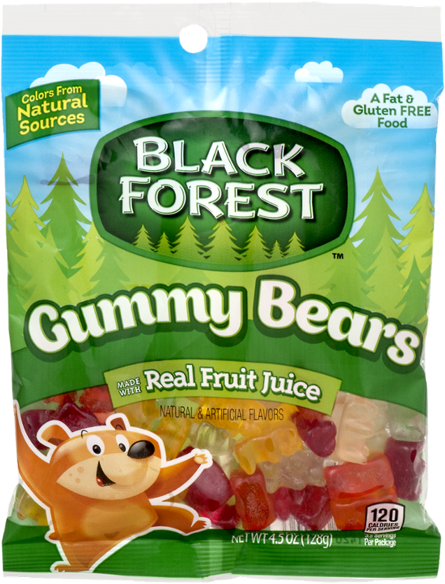 Black Forest Peg Bag Gummy Bears 12/ - Walmart Gummy Worms Clipart (1000x1000), Png Download