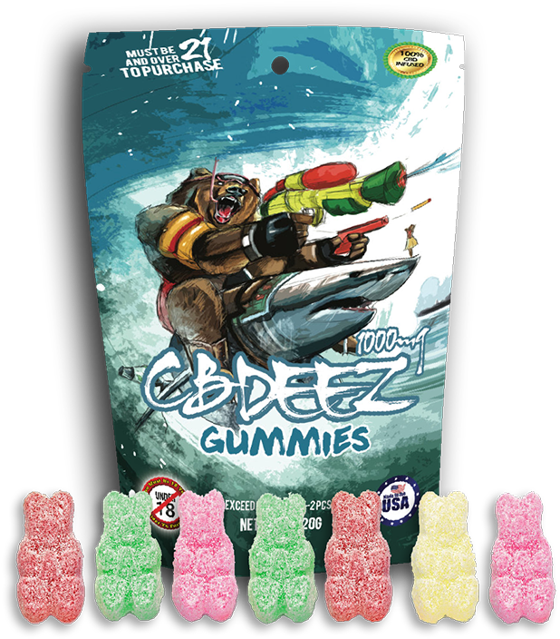 Cbdeez Extreme Strength Gummy - 1000 Mg Edible Gummy Clipart (750x750), Png Download