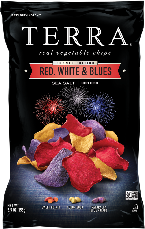 Red, White & Blues - Terra Sweet Potato Chips Clipart (648x1024), Png Download