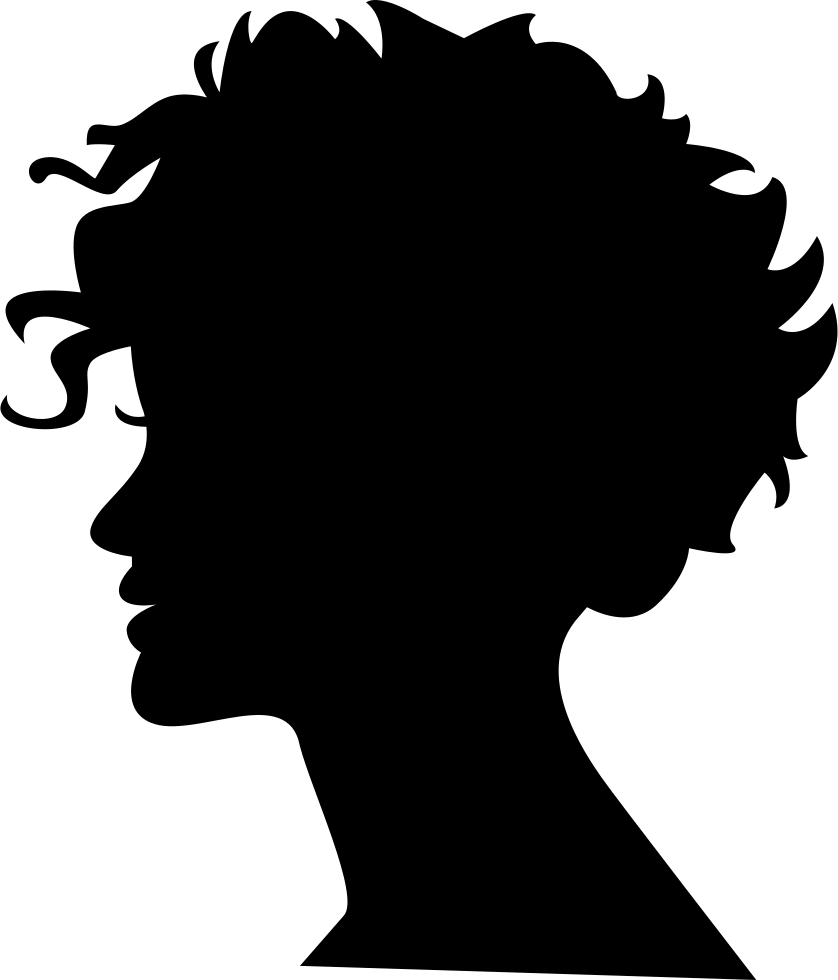 Woman Head Silhouette With Short Hair Comments - Victorian Silhouette Clipart (838x980), Png Download
