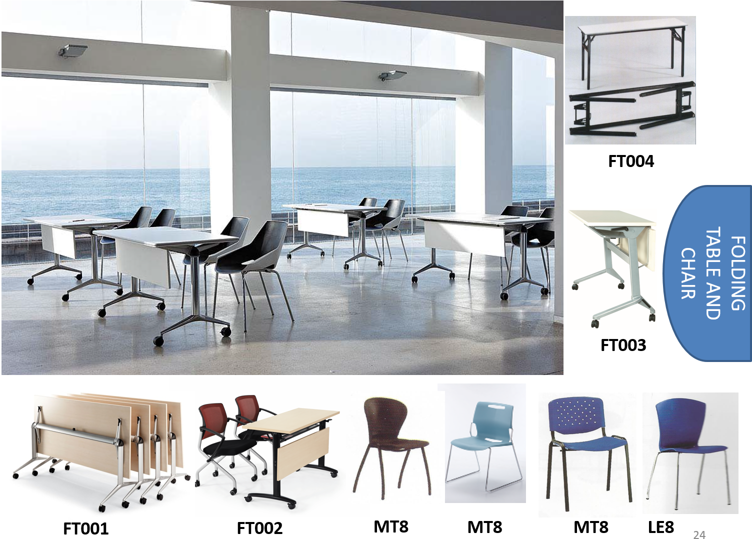 Student Chair And Table Malaysia - Office Folding Table Malaysia Clipart (1514x1101), Png Download