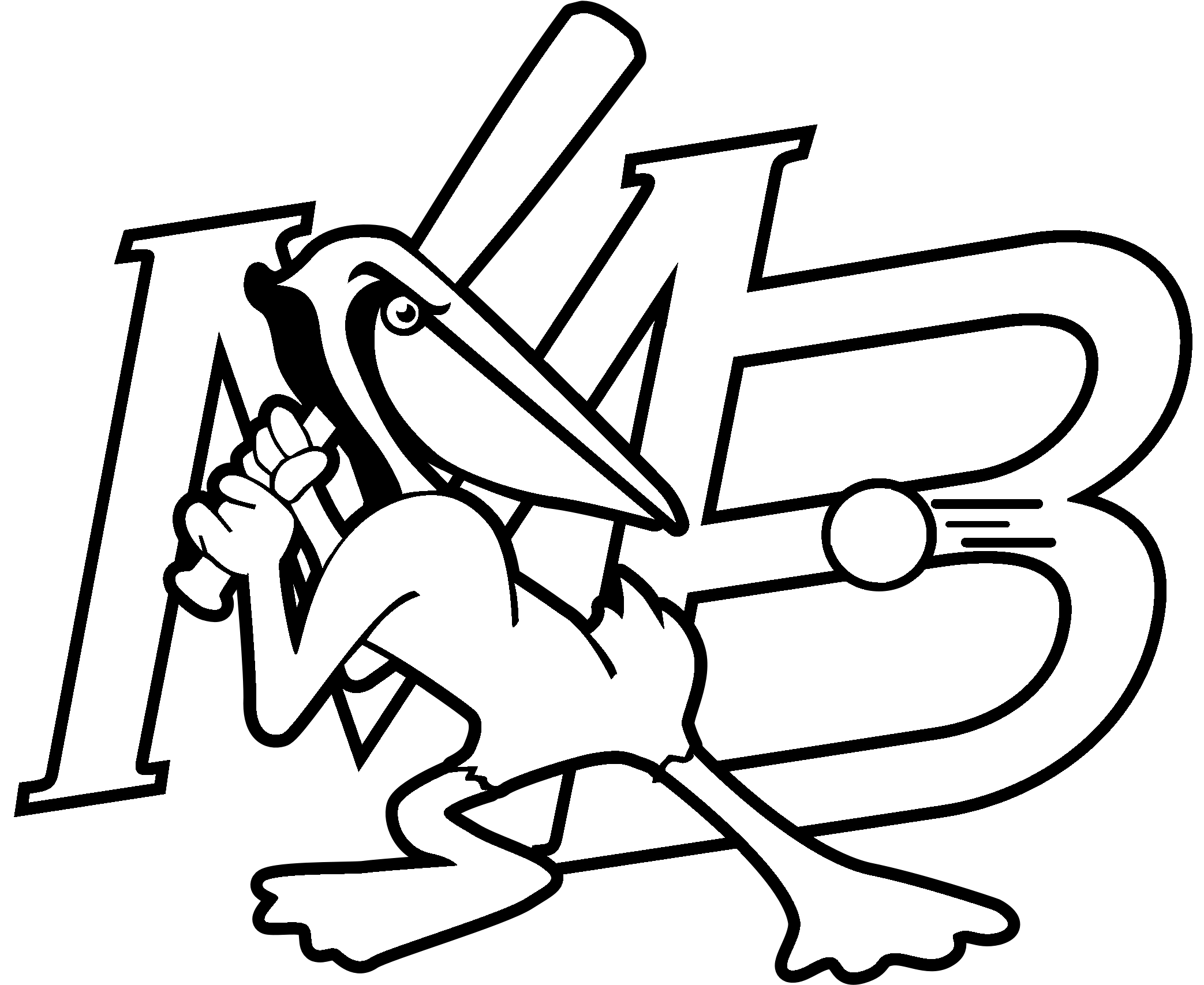 Myrtle Beach Pelicans Logo Black And White - Transparent Myrtle Beach Pelicans Logo Clipart (2400x2400), Png Download