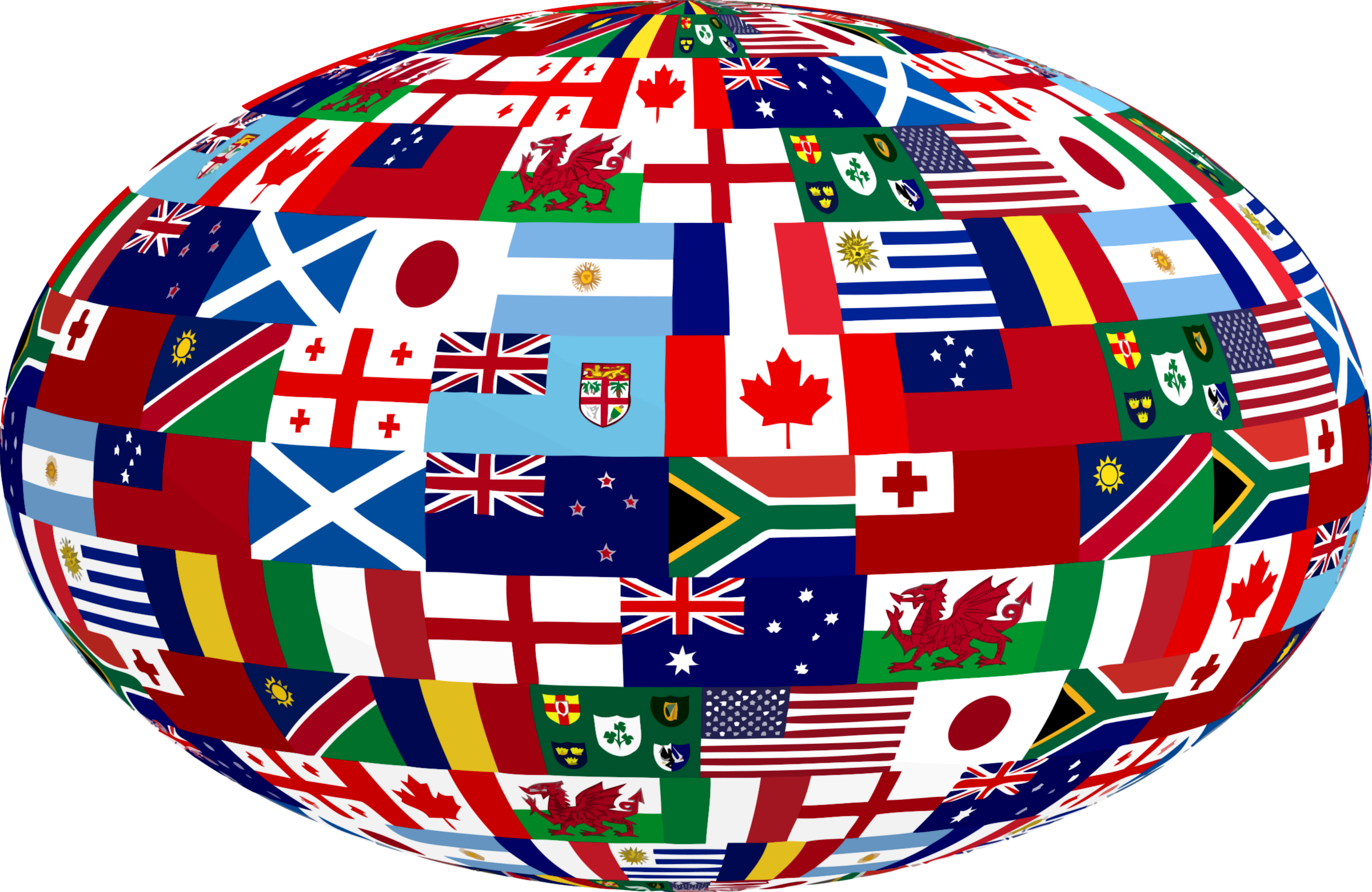 This Free Icons Png Design Of 3d Rugby Nations Ball Clipart (2400x1560), Png Download