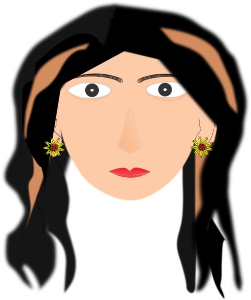Cartoon Face Girl Woman Silhouette - Cartoon Clipart (530x750), Png Download