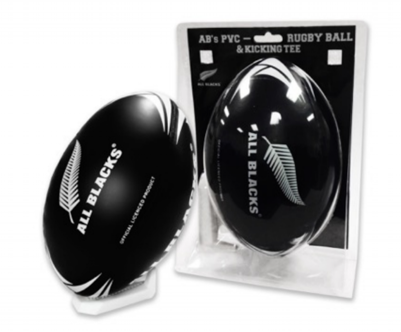 New Zealand All Blacks Pvc Rugby Ball And Kicking Tee - All Blacks Clipart (800x860), Png Download