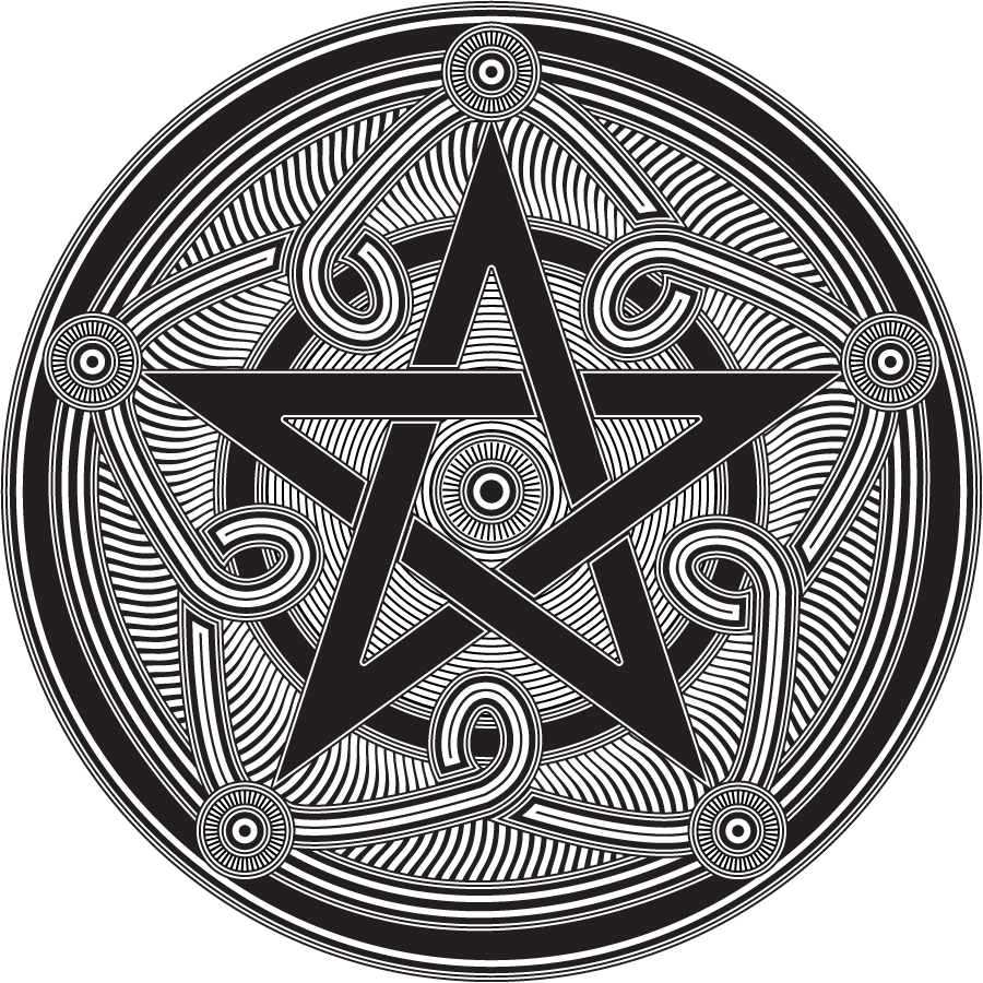 Satanic Pentagram Coloring Pages With Celtic Tattoo - Pagan Pentagram Clipart (900x900), Png Download