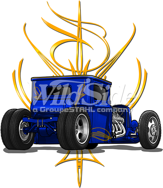 Pinstripe Blue Hot Rod - Custom Car Clipart (675x675), Png Download