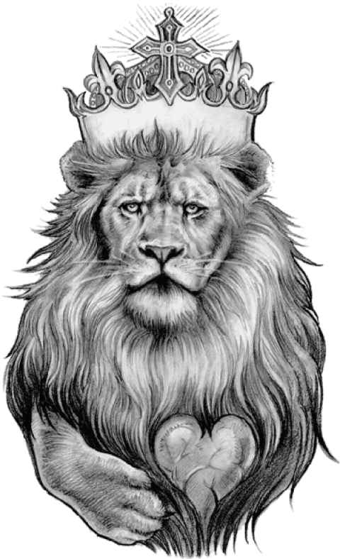 Free Png Download Lion Tattoo Designs Png Images Background - Lion With Crown Tattoo Designs Clipart (480x788), Png Download