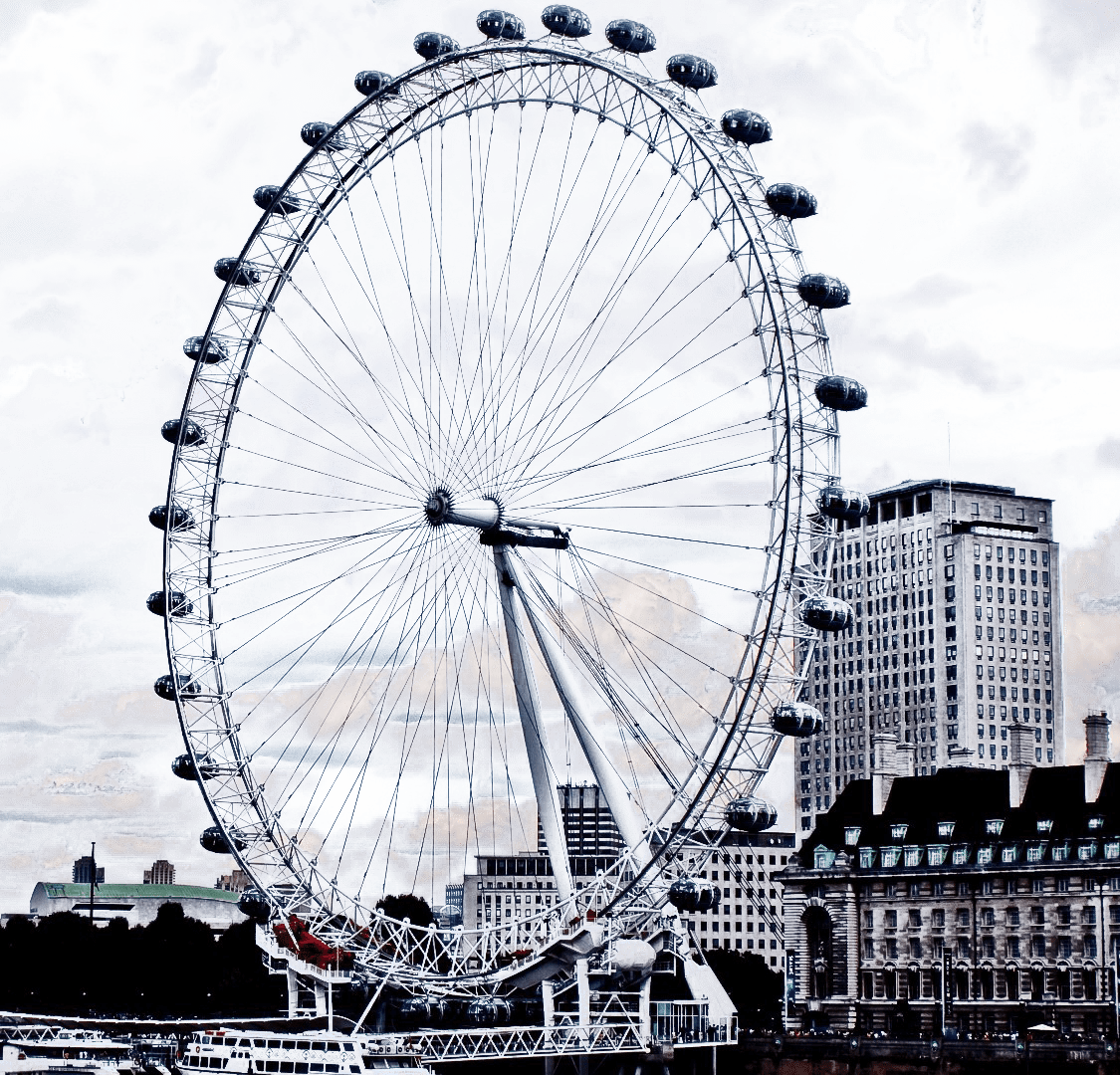 The London Eye Transparent Image - London Eye Clipart (1125x1080), Png Download