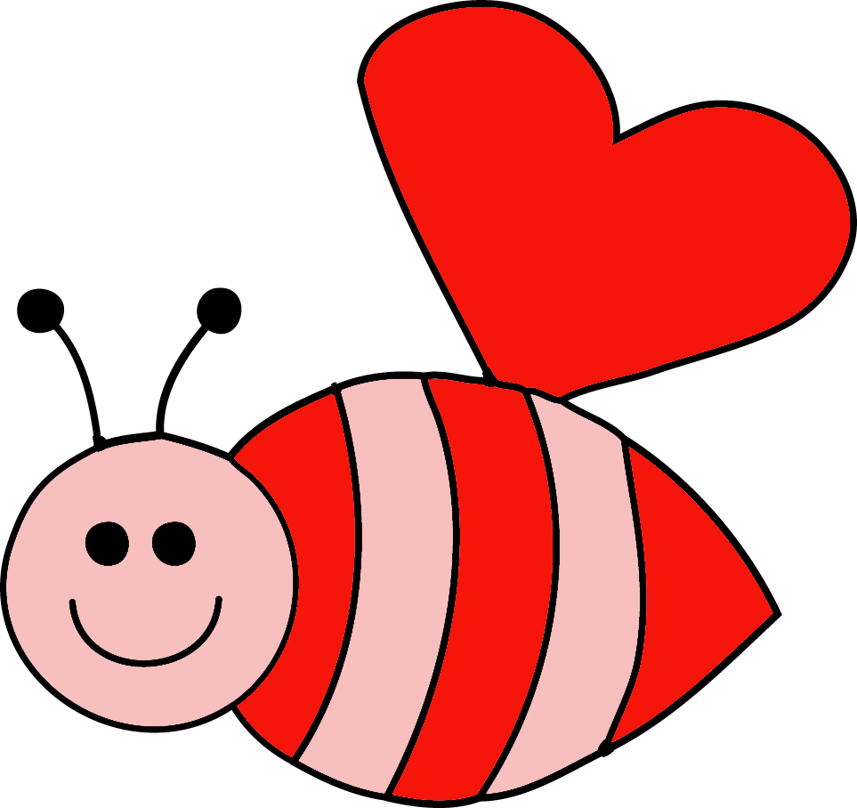Valentine Bee Clipart - Valentine Clipart - Png Download (963x908), Png Download