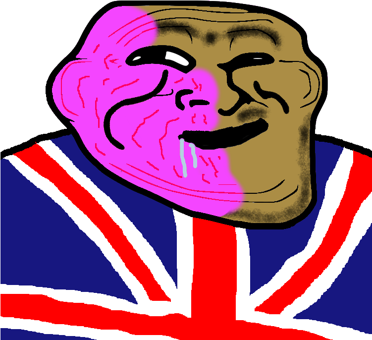 106kib, 750x750, Brit Trollface - Gay Troll Face Clipart (750x750), Png Download