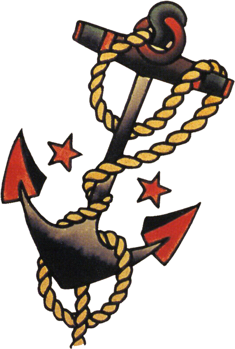 Sailor Jerry Vintage Tattoo Designs Anchors And - Sailor Jerry Anchor Tattoo Clipart (900x1181), Png Download