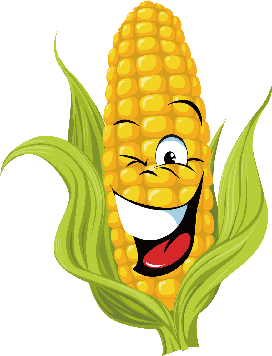On The Cob Maize - Corn Cartoon Vector Clipart (1276x1276), Png Download
