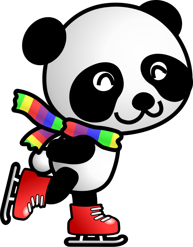Kung Fu Panda Clipart Animal Clipart - Skating Panda - Png Download (624x800), Png Download