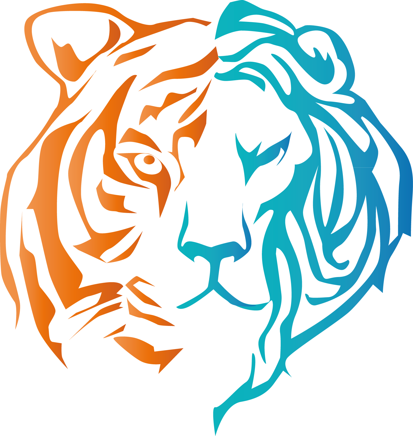 Lion Tiger - Tiger Faces Easy To Draw Clipart (1607x1695), Png Download