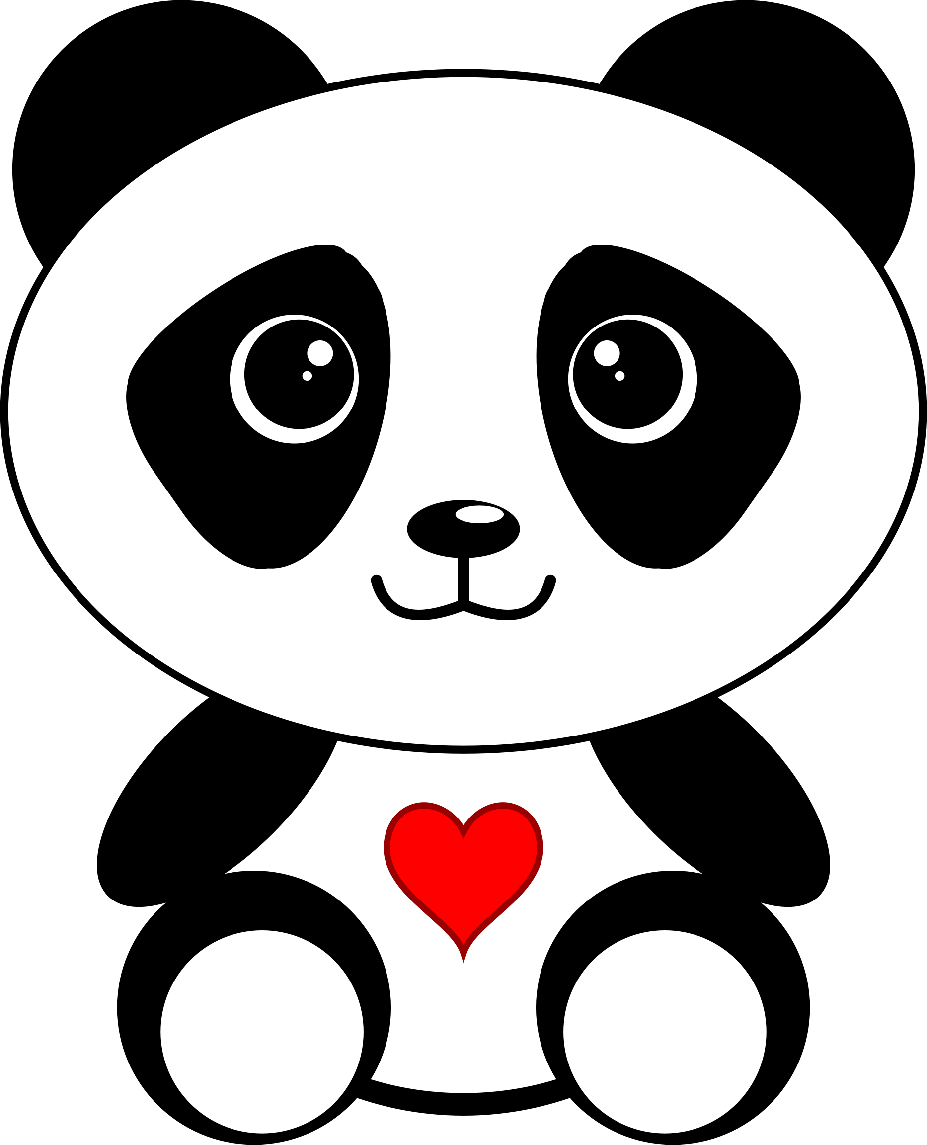 Kung Fu Panda Clipart At Getdrawings - Cute Cartoon Panda Face - Png Download (1866x2304), Png Download