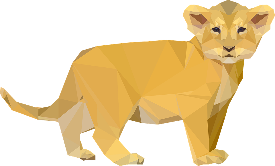 Lion Png Clipart - Low Poly Animal Png Transparent Png (960x579), Png Download