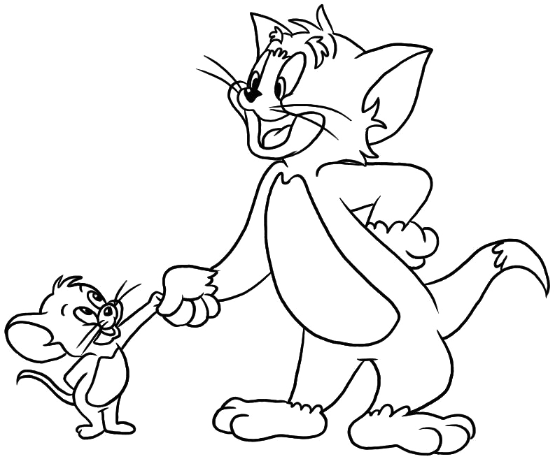 Jerry Drawing Pen - Coloring Tom And Jerry Clipart (795x759), Png Download