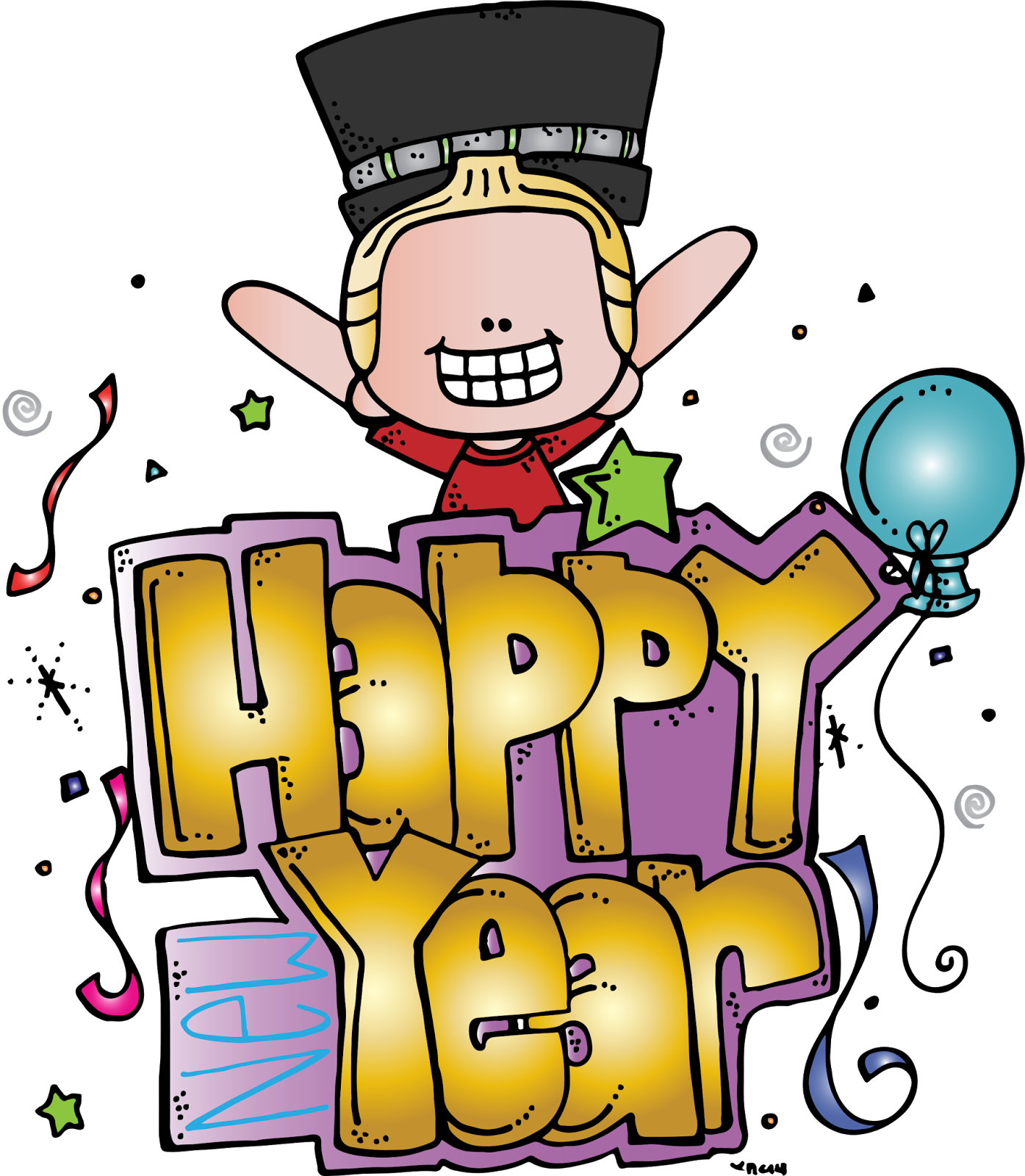 Clip Art Royalty Free Stock 2016 New Years Clipart - Happy New Year Melonheadz - Png Download (1395x1600), Png Download