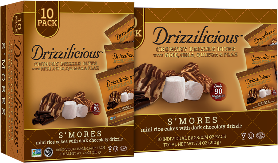 Smores 10 Pack - Drizzilicious S'mores Crisp With Chocolate Clipart (940x610), Png Download