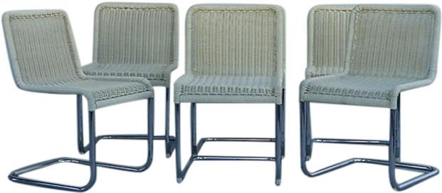 Vintage Chrome Chairs Fresh Faux Rattan Cantilever - Chair Clipart (640x640), Png Download