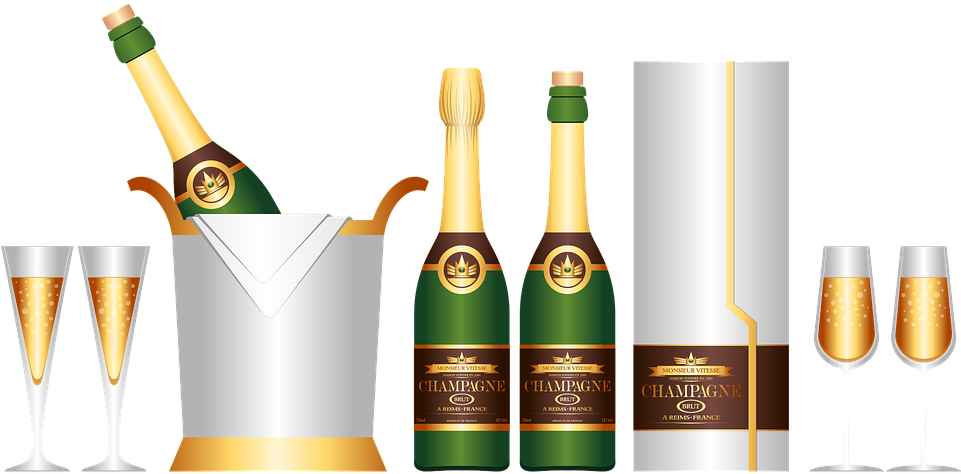Champagne Bottles Png - Champagne Clipart (960x480), Png Download