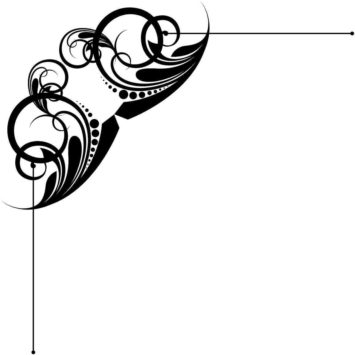 Deco,flowers - Decorative Corners Borders Clipart (1280x1280), Png Download