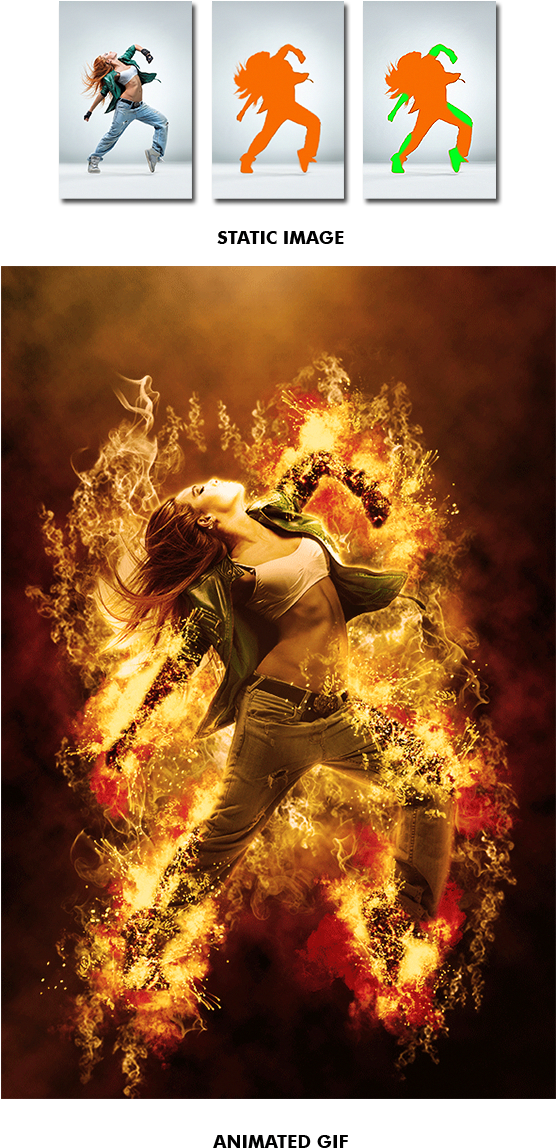 Gif Animated Fire Photoshop Action By Smartestmind - Poster Clipart (590x1200), Png Download