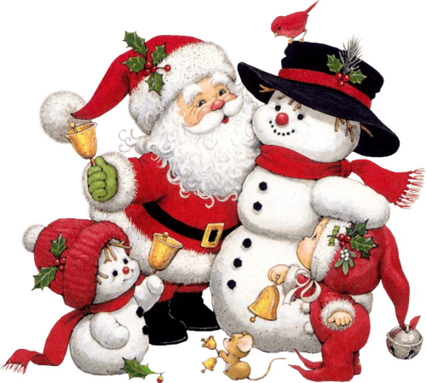 Free Png Cute Snowman Santa And Kid Png Images Transparent - Mensagem De Natal Gif Clipart (850x764), Png Download