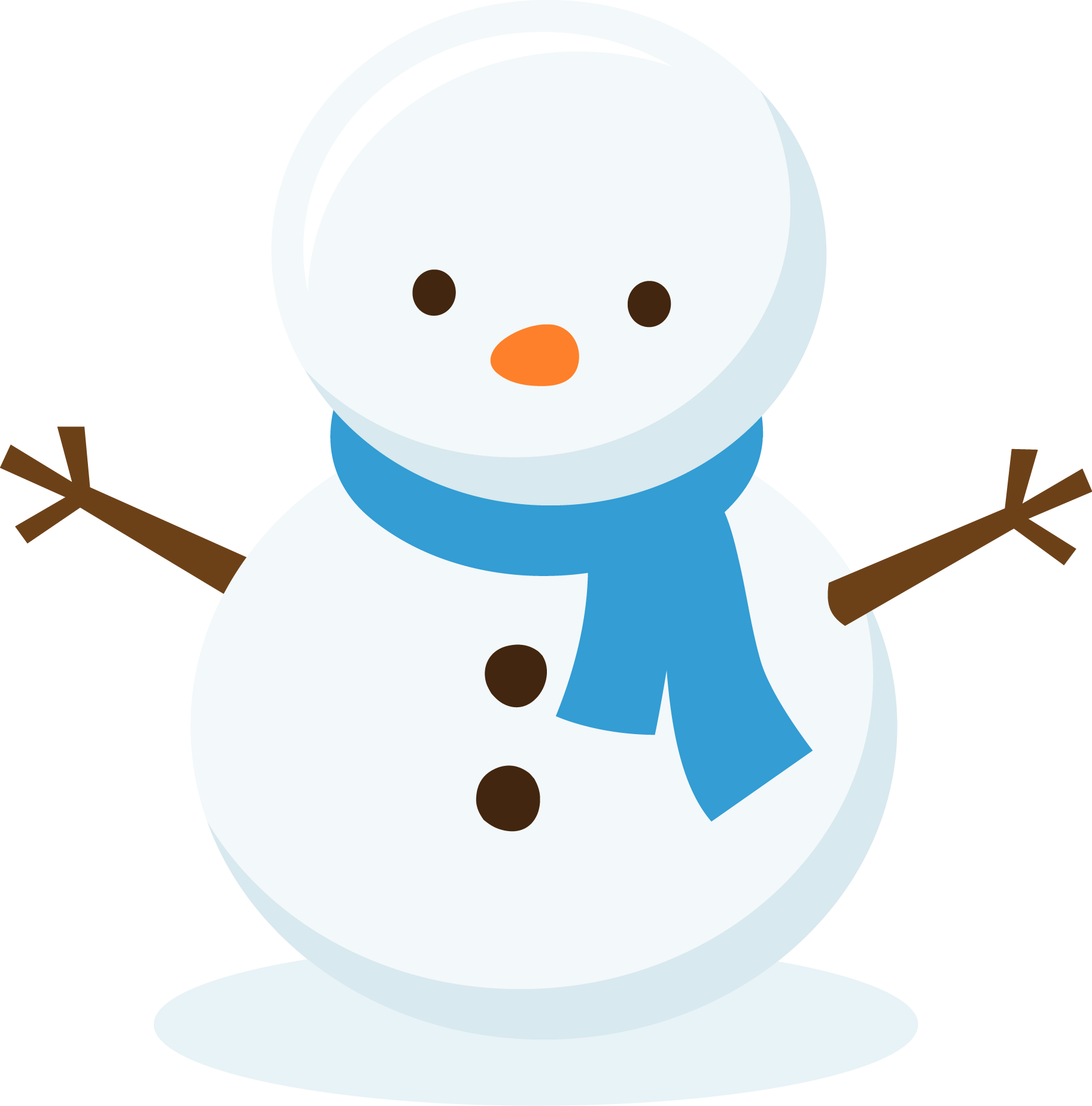 Cute Snowman - Snowman Clipart (1825x1847), Png Download