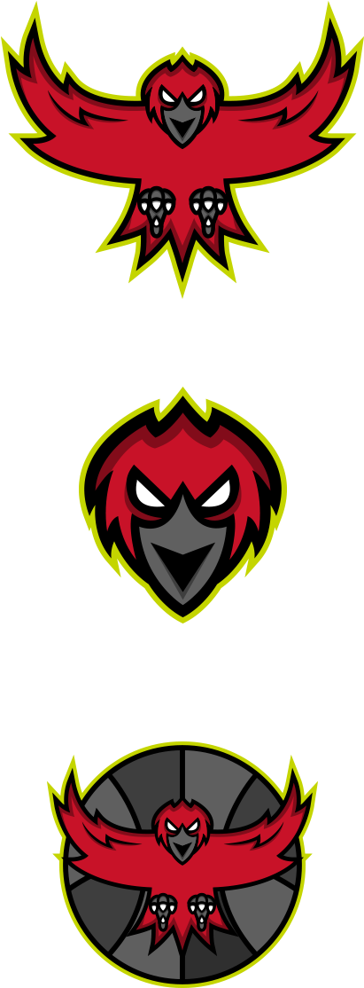 Atlanta Hawks Rebrand On Behance Basketball Association, - Cartoon Clipart (600x1200), Png Download