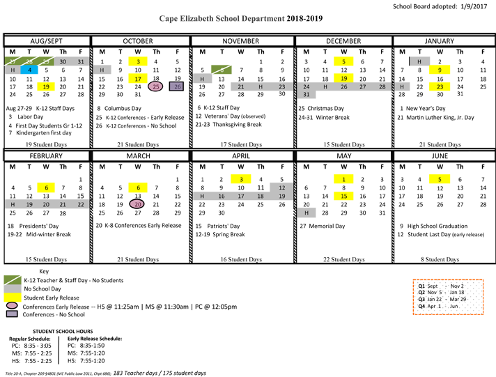 Elizabeth Public Schools Calendar 2018 2019 Clipart Large Size Png Image PikPng