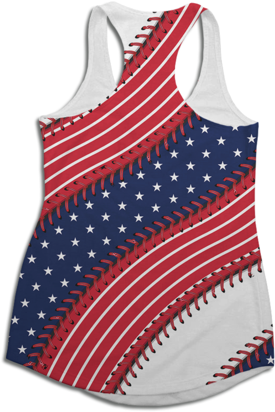 Washington Baseball Stitches Racerback Tank Top Clipart (551x827), Png Download