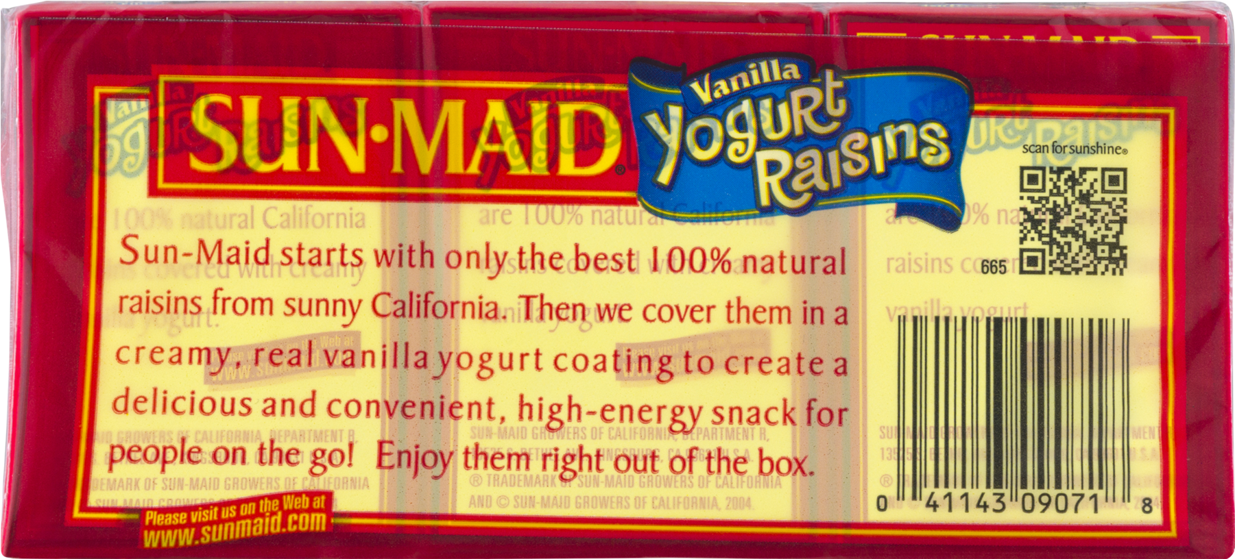 Sun-maid Vanilla Yogurt Raisins, 1 Oz, 6 Ct - Sun Maid Raisins Clipart (1800x1800), Png Download