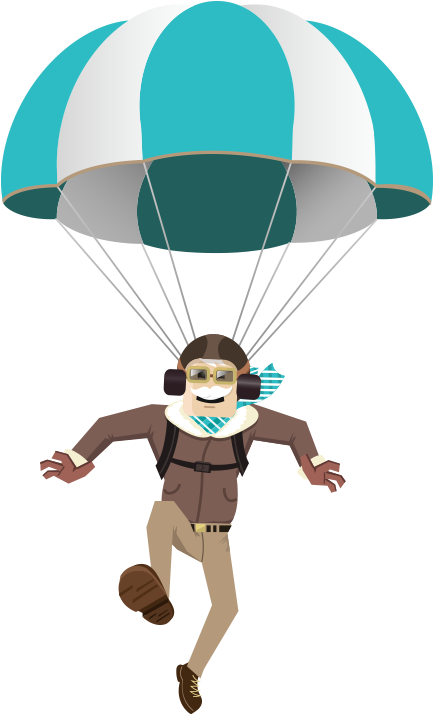 Tour Our Intuitive & Feature Packed Online Invoicing - Cartoon Parachute Png Clipart (433x800), Png Download