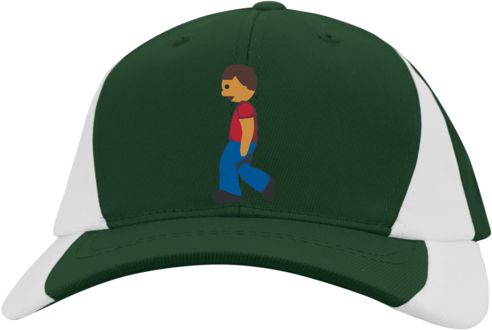 Man Walking Emoji Ystc11 Sport-tek Youth M , Png Download - Baseball Cap Clipart (997x669), Png Download