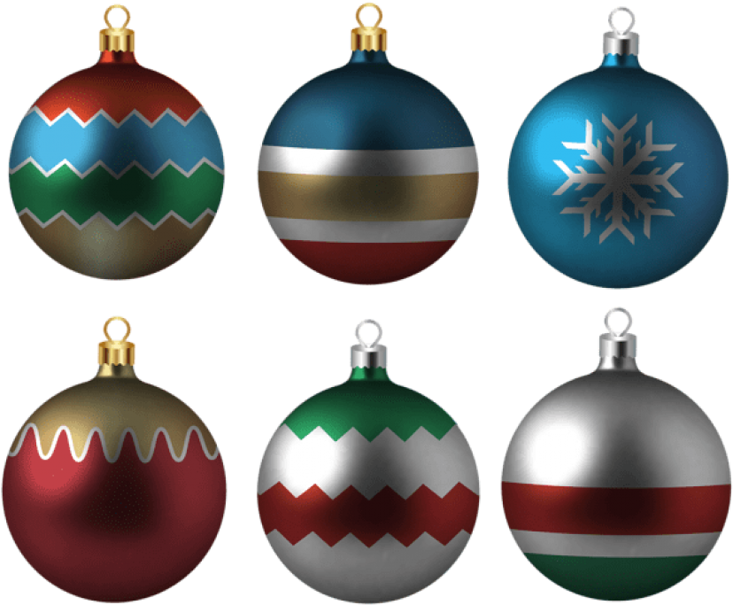 Free Png Christmas Ball Set Png Images Transparent - Christmas Ornament Clipart (850x706), Png Download