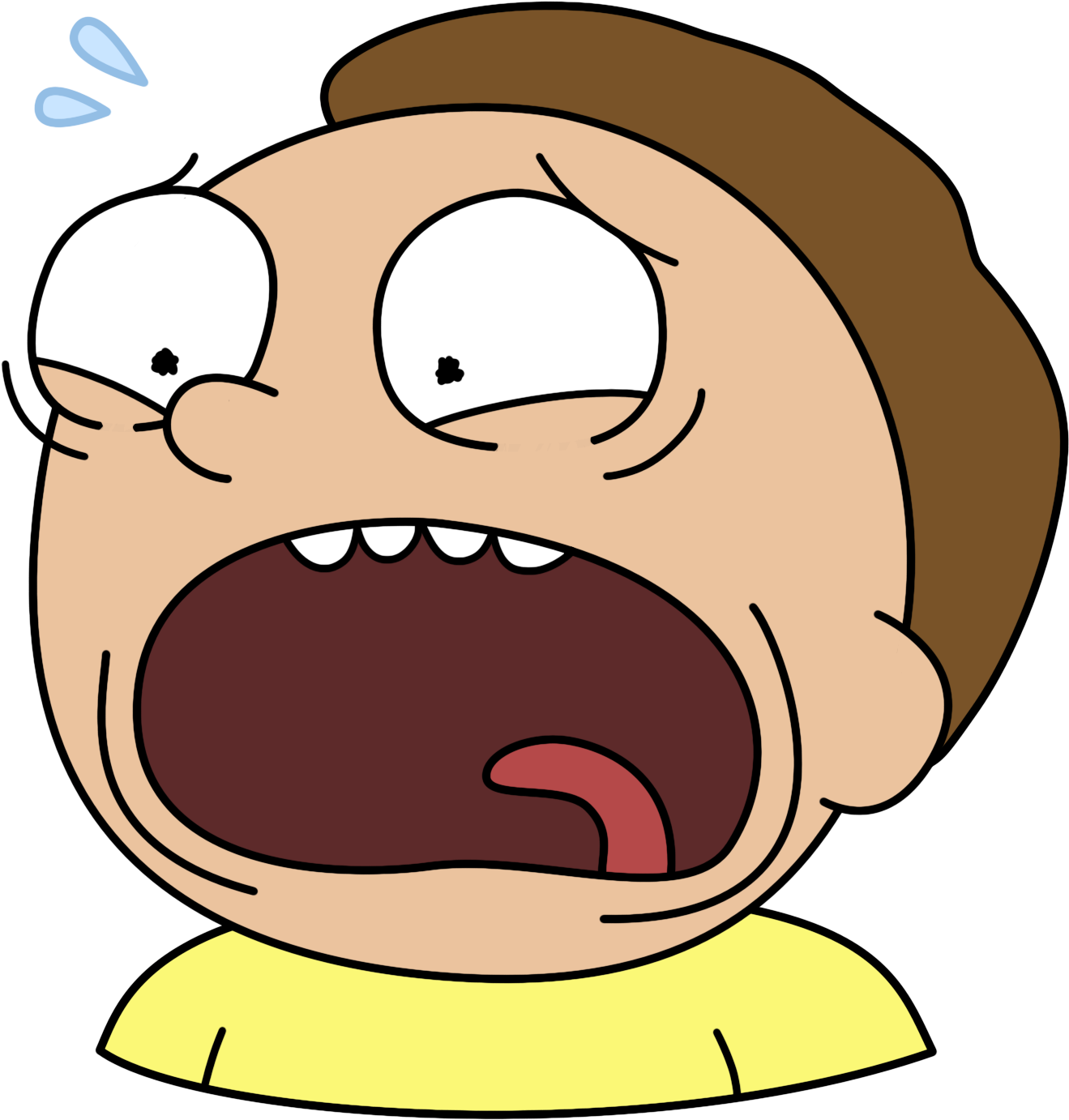 Morty Face Png - Rick And Morty Scared Face Clipart (1500x1500), Png Download