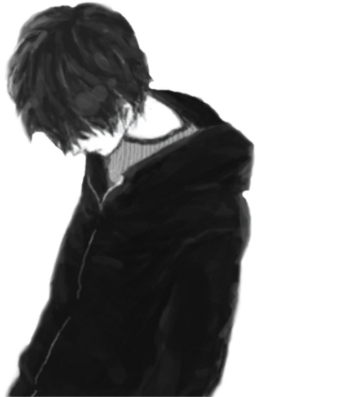 Girl And Alone Buscar - Sad Anime Boy Png Clipart (894x894), Png Download