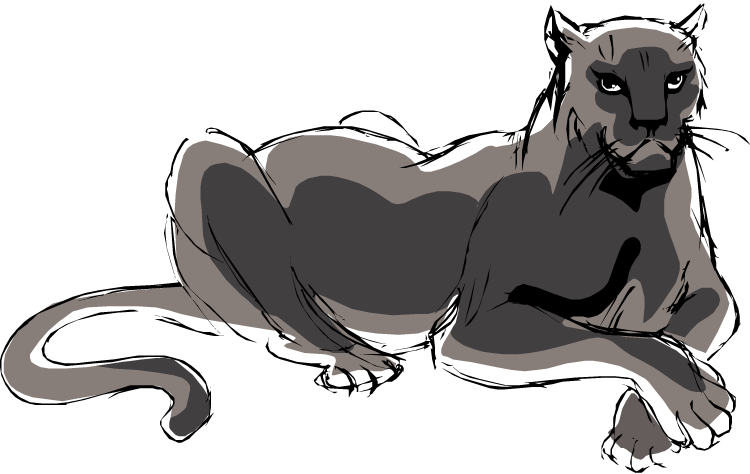 Cartoon Panther Kid Free Download Clipart - Black Panther Lying Down - Png Download (750x474), Png Download