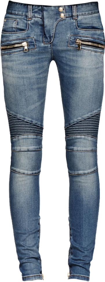 Biker Jeans Png Image Background - Jean Png Clipart (727x1024), Png Download