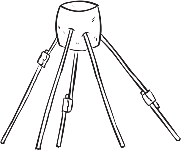 Large Size Of Fun Problem Solving With The Marshmallow - Marshmallow And Spaghetti Clipart (672x504), Png Download