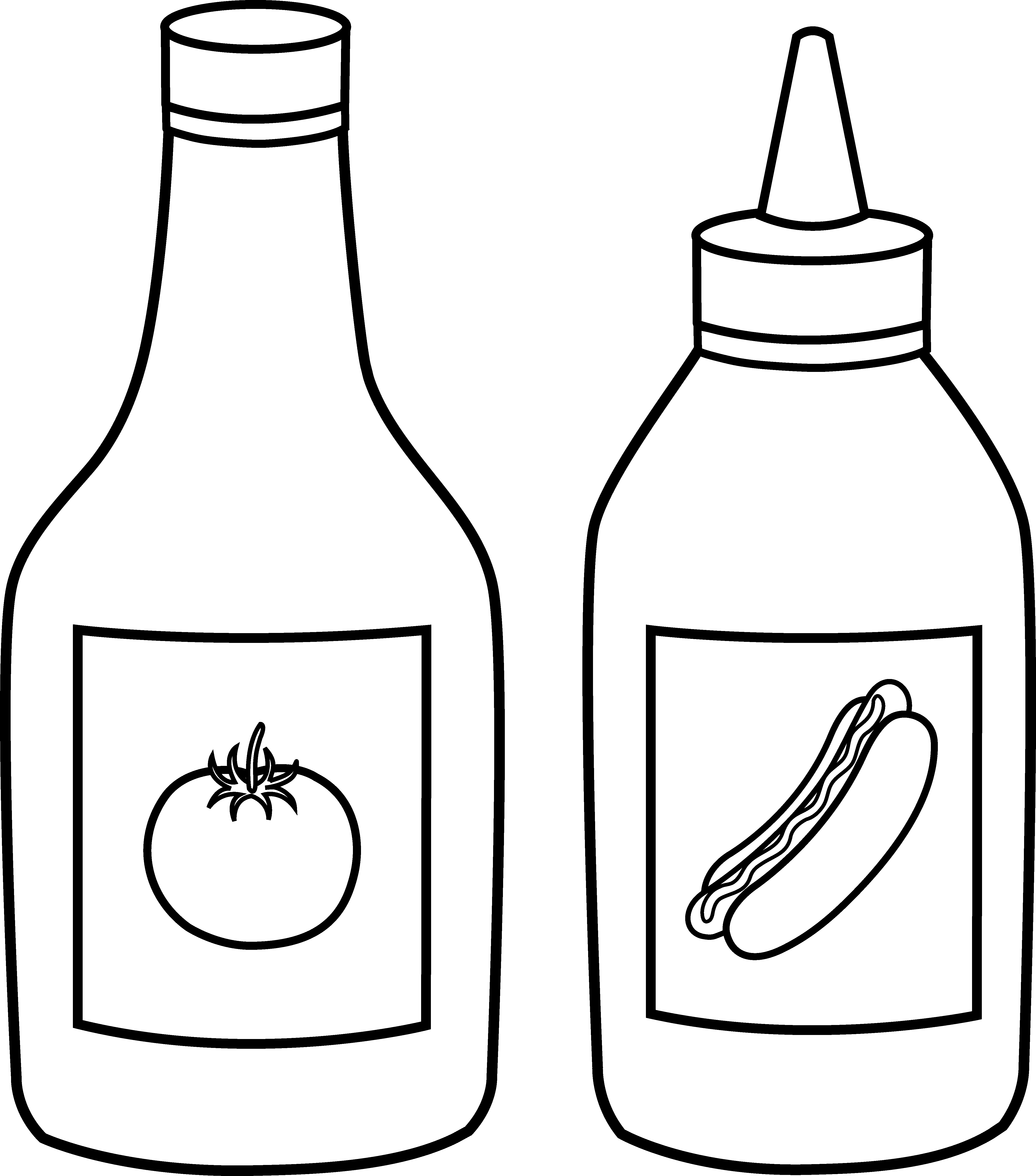 Jpg Black And White Download Inspirational Of Jug Clipart - Ketchup Bottle Clipart Black And White - Png Download (4876x5537), Png Download