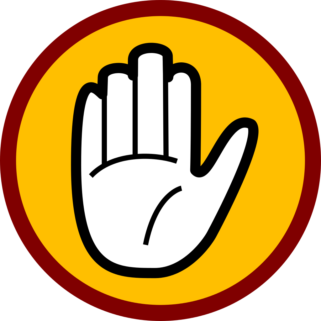 Stop Hand Caution - Stop Hand Clipart (1024x1024), Png Download