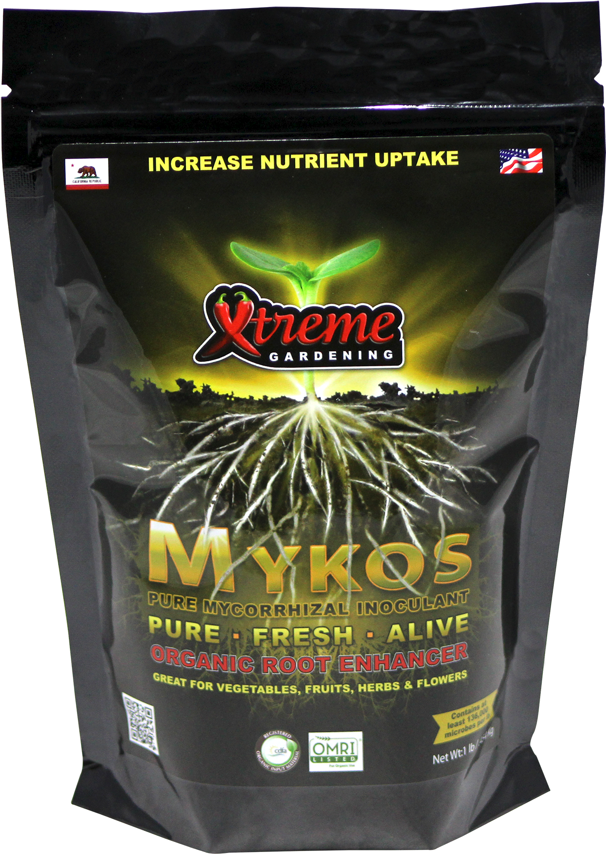 Mykos Pure Mycorrhizal Inoculant By Xtreme Gardening - Mykos Xtreme Gardening Clipart (1800x1800), Png Download
